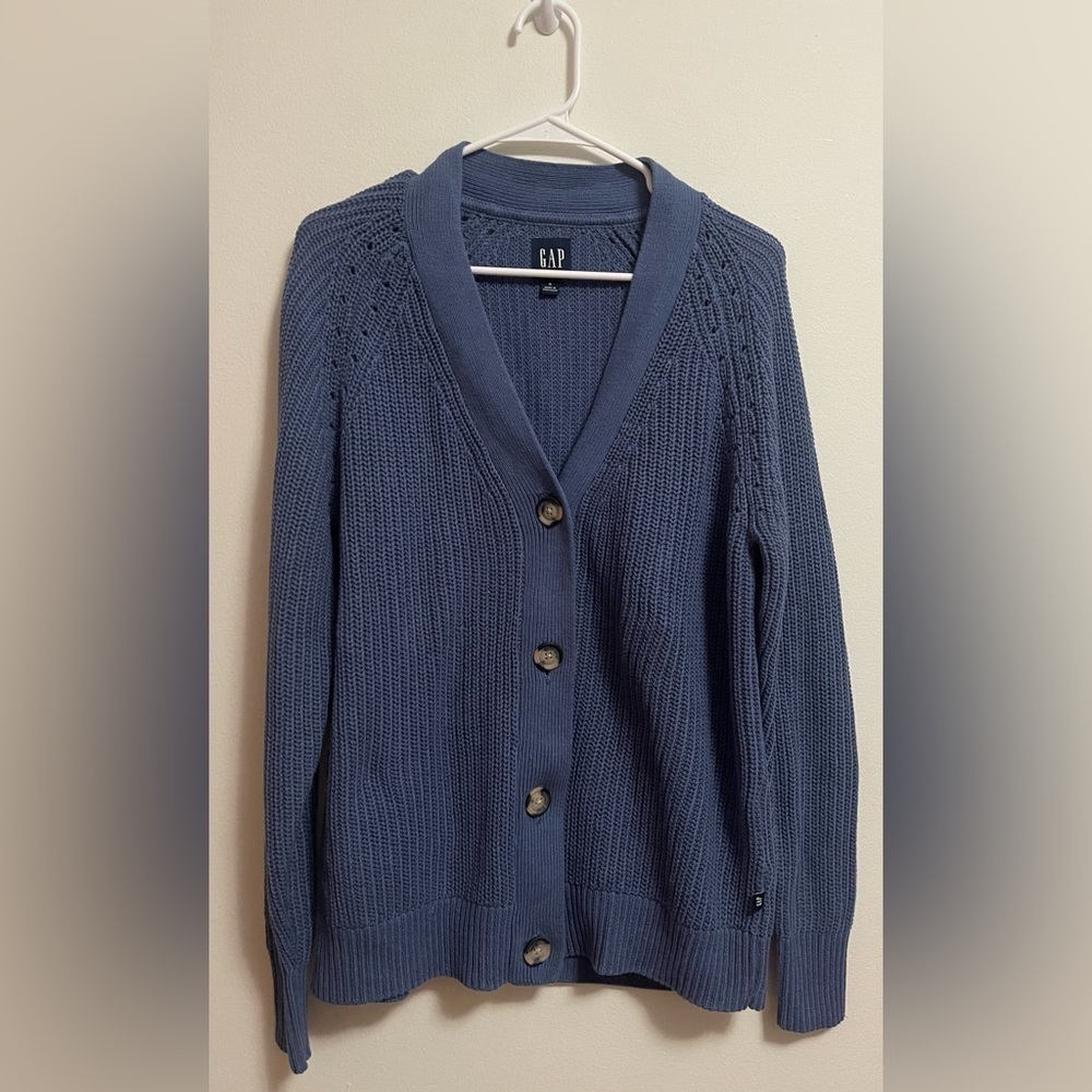 Gap - Women's Blue Soft Knit Button Front Cardigan Relaxed Fit - Size S‎